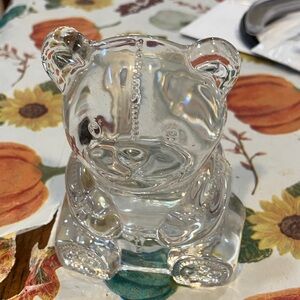 Not Rated Clear Glass Bear Candle Holder